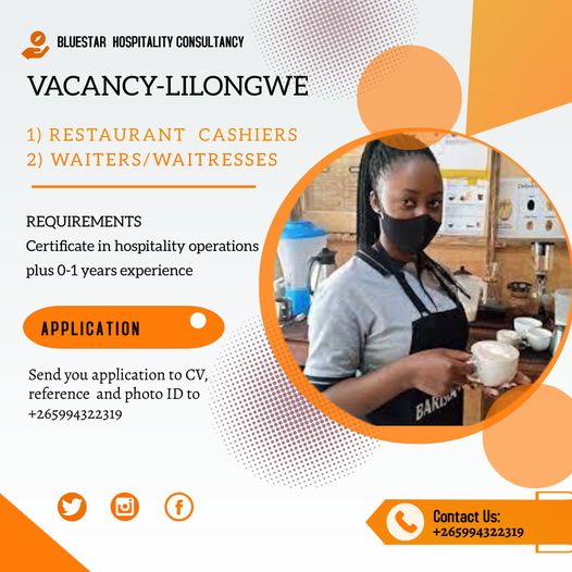 Restaurant Cashiers & Waiters/Waitresses | Job Search Malawi